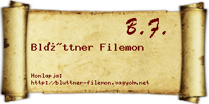 Blüttner Filemon névjegykártya